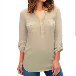 Splendid mixed media long sleeve top
